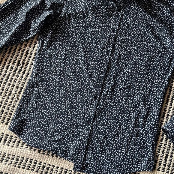 Rugby Size Small Blue Floral Print button up shirt long sleeve - Picture 2 of 6